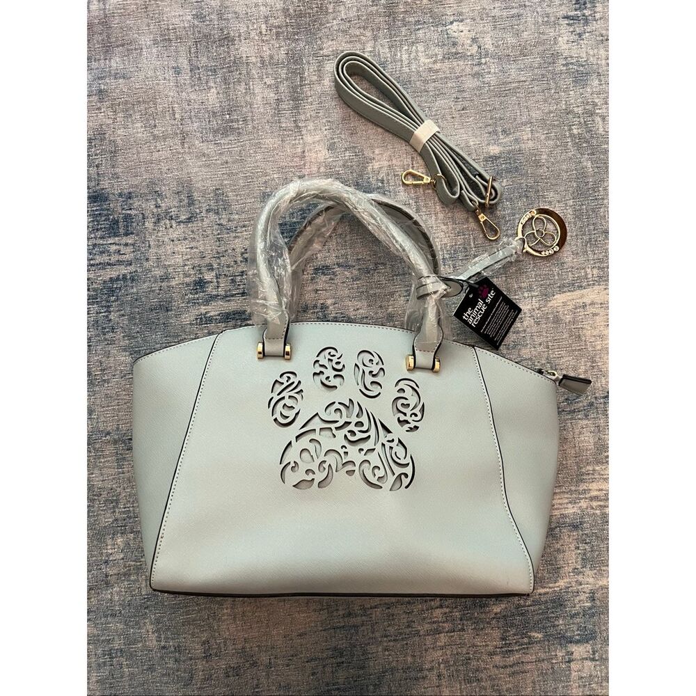 The Animal Rescue Site Light Blue Pawsitively Beautiful Handbag Crossbody Strap